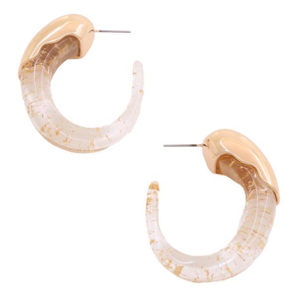 METAL CLEAR GOLD FLAKE HOOP EARRING