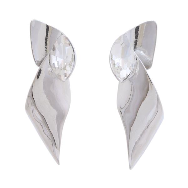 METAL RHINESTONE POST EARRING