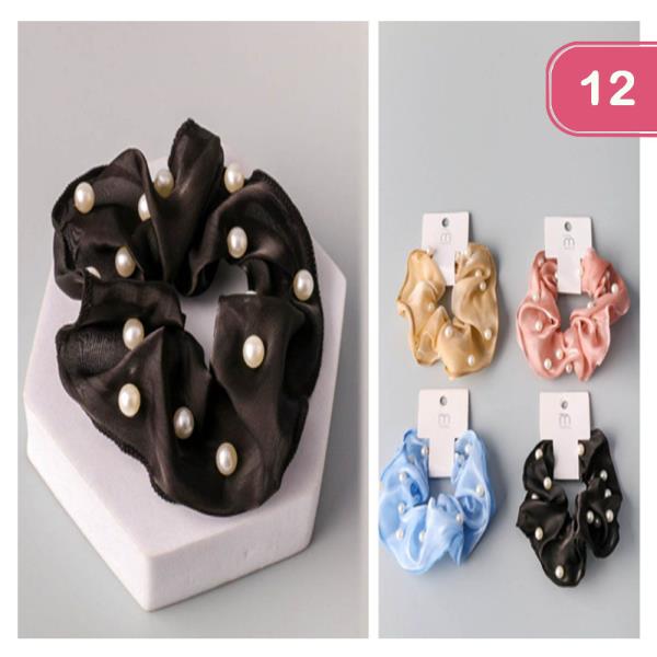 PEARL HAIR SCRUNCHIE (12 UNITS)