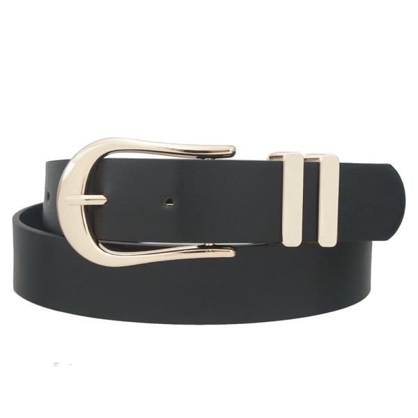 ELONGATED U BUCKLE DOUBLE LOOP BELT