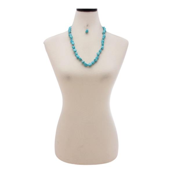 WESTERN STYLE TQ STONE NECKLACE EARRING SET