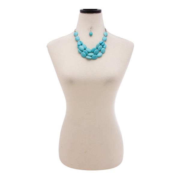 TQ STONE CHUNKY NECKLACE EARRING SET