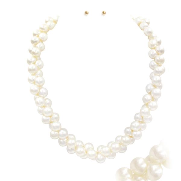 PEARL NECKLACE EARRING SET