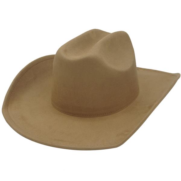 BANDLESS FAUX SUEDE COWBOY HAT