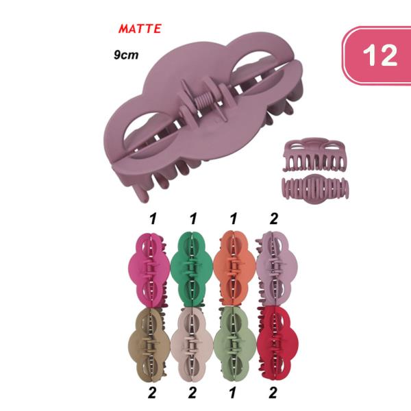 BIG MATTE HAIR CLIPS (12 UNITS)