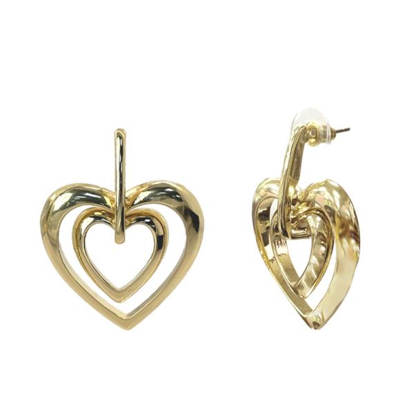 DOUBLE RING HEART EARRING