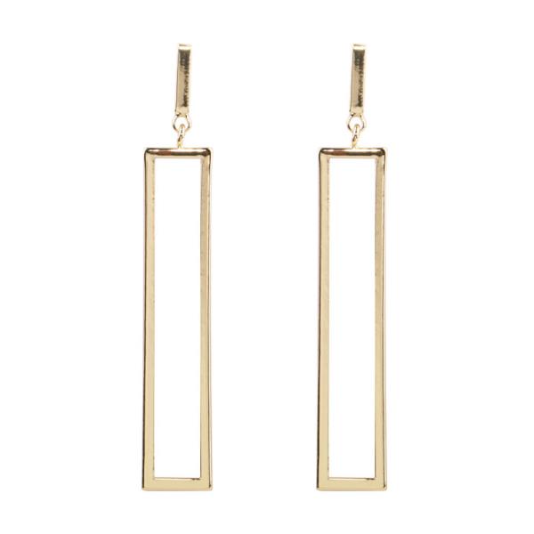 METAL LINE RECTANGLE EARRING