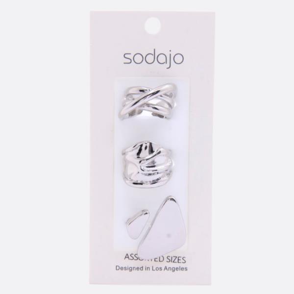 SODAJO CHUNKY METAL ASSORTED RING SET