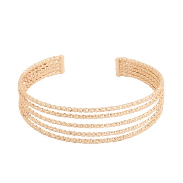 SODAJO TWISTED LINK METAL CUFF GOLD DIPPED BRACELET