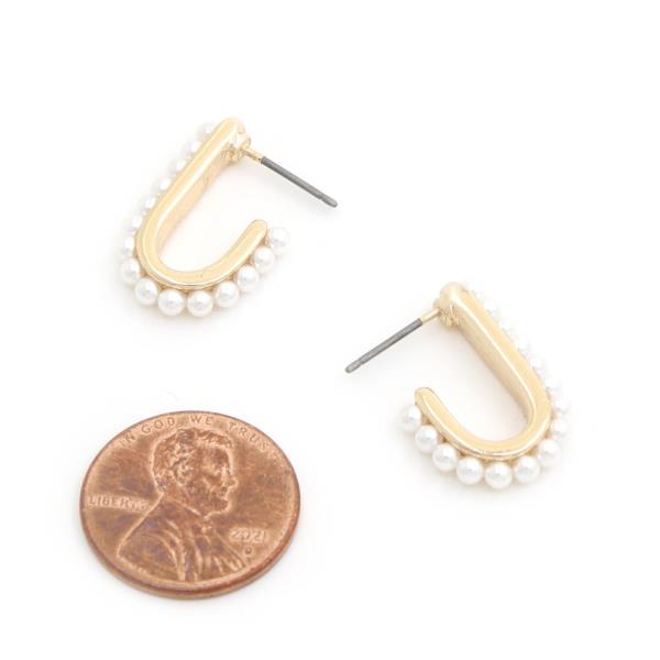 SODAJO PEARL BEAD OPEN OVAL EARRING