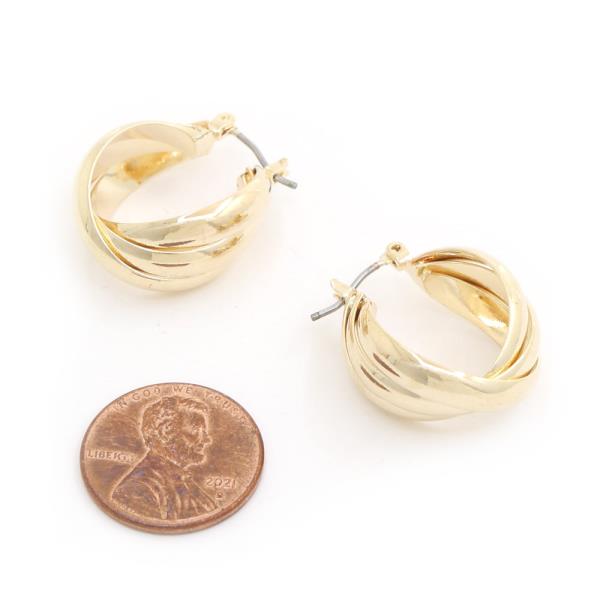 SODAJO TRIPLE HOOP GOLD DIPPED EARRING