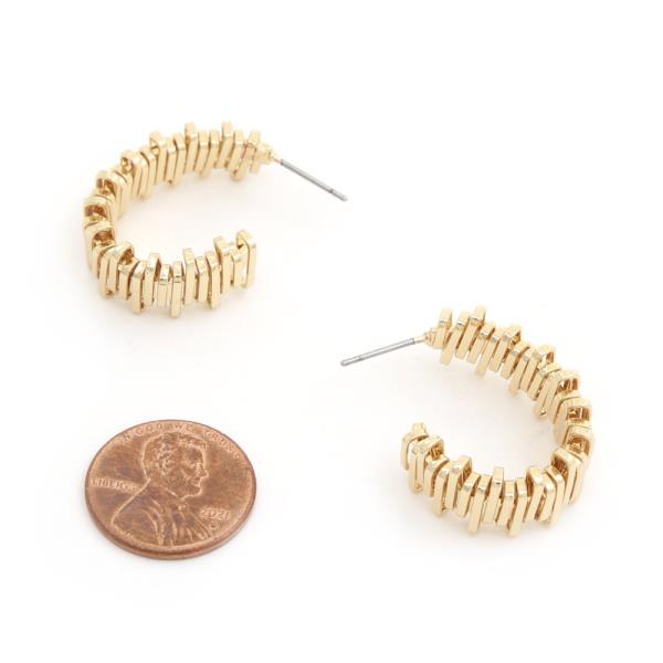 SODAJO METAL OPEN HOOP GOLD DIPPED EARRING