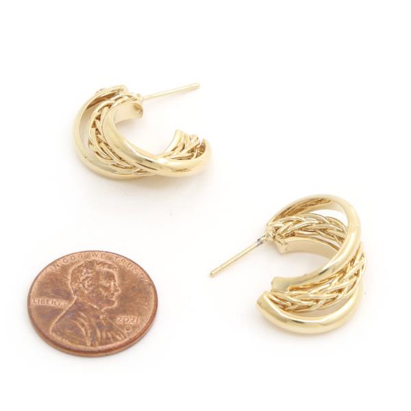 SODAJO TRIPLE OPEN HOOP GOLD DIPPED EARRING