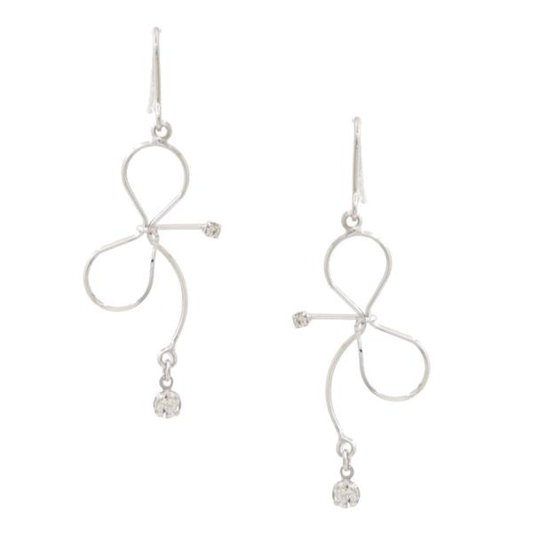 SODAJO BOW RHINESTONE METAL GOLD DIPPED EARRING