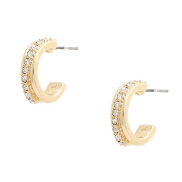 SODAJO RHINESTONE OPEN HOOP GOLD DIPPED EARRING