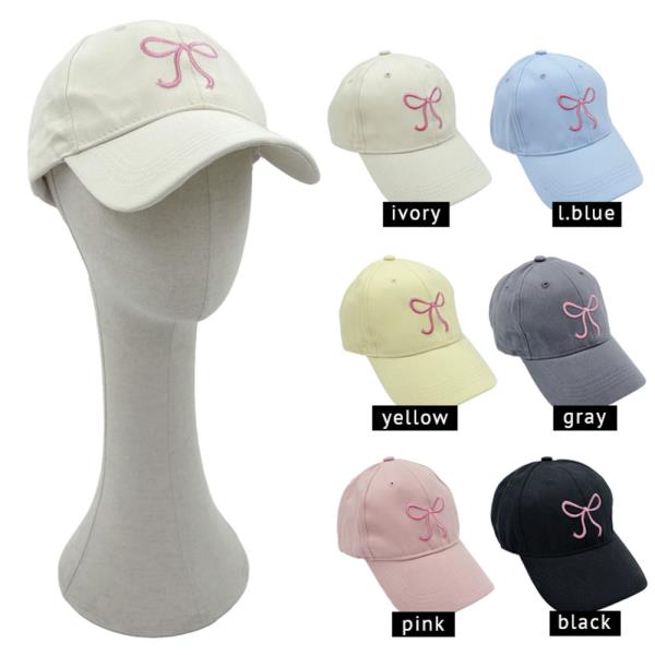 EMBROIDERED BOW BASEBALL CAP