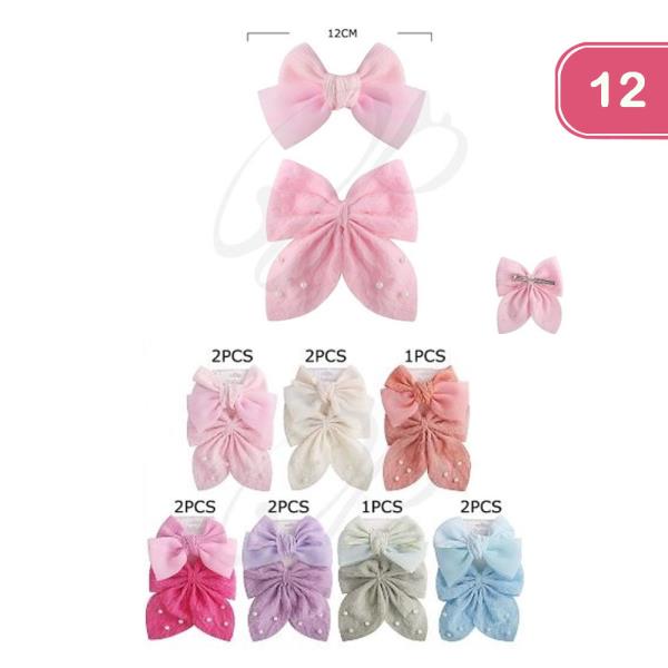 HAIR BOW PIN SET (12 UNITS)