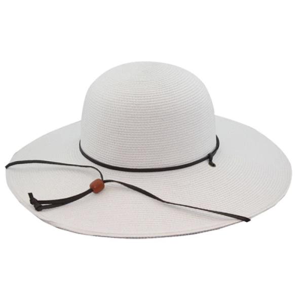 STRAW FLOPPY SUN HAT WITH STRAP