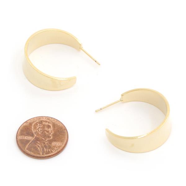 14K GOLD DIPPED WIDE OPEN HOOP EARRING