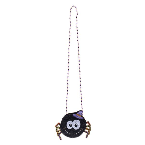 HALLOWEEN WITHOUT LEGS WIZARD SPIDER  SHAPED HAND CRAFTED BEADED KIDS CROSSBODY BAG