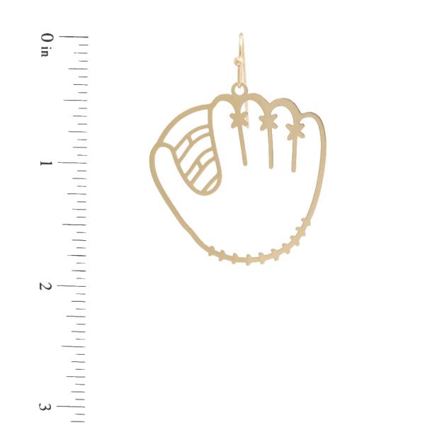 CUT OUT BASEBALL GLOVE METAL EARRING