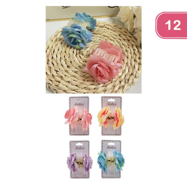 FLOWER HAIR CLIP (12 UNITS)