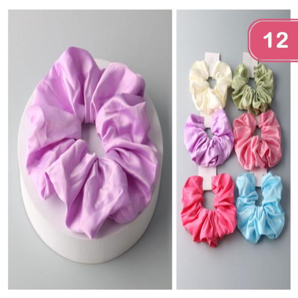 SATEEN HAIR SCRUNCHIE (12 UNITS)