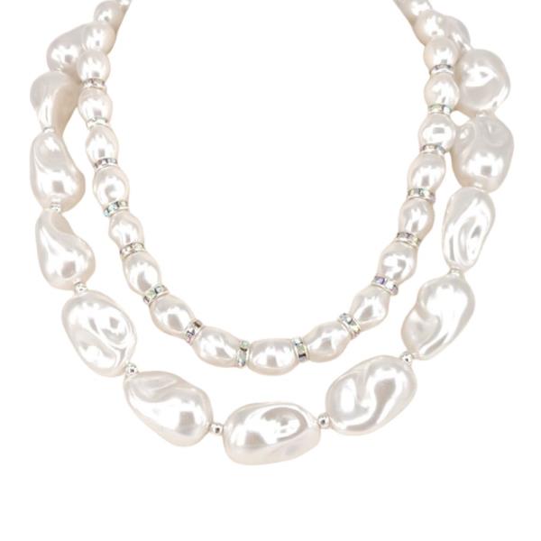 2 LAYERED PEARL NECKLACE