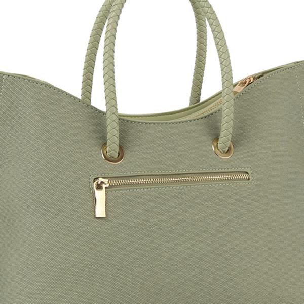 SMOOTH BRAID HANDLE TOTE BAG