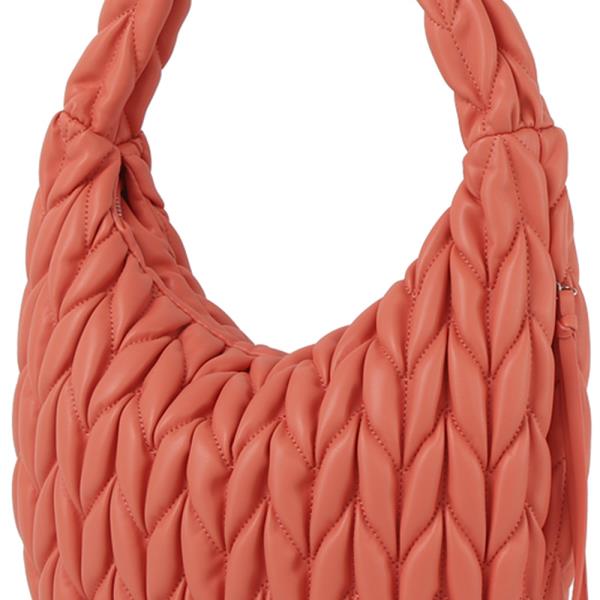 SMOOTH EMBOSSED SHOULDER HOBO BAG