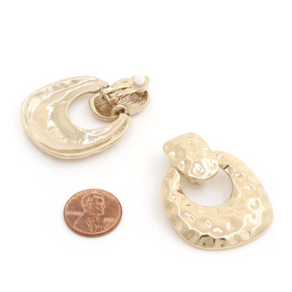 ROUND GOLD PLATED CLIP -ON EARRING