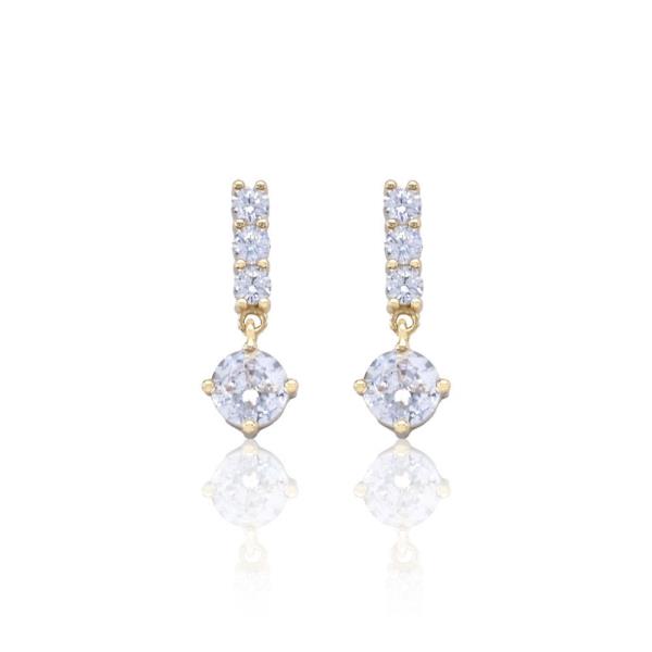 DANGLE SQUARE CZ EARRING