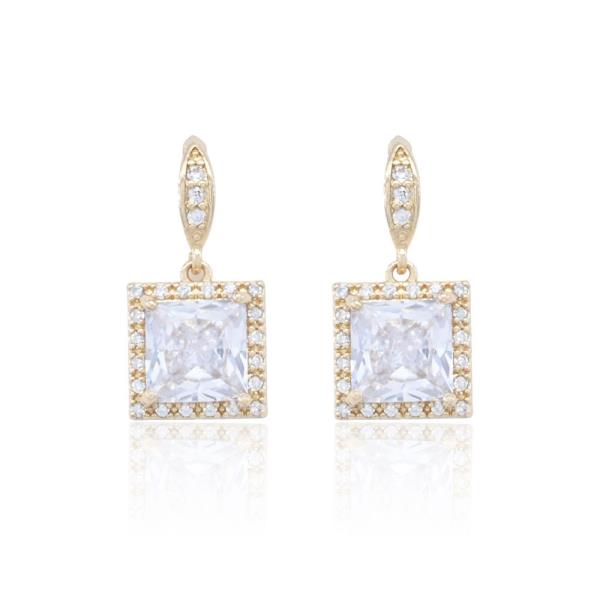 SQUARE CZ EARRING