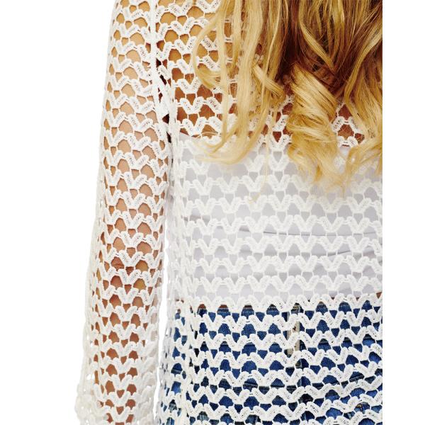 V NECK CROCHET BELL SLEEVE COVER UP TOP