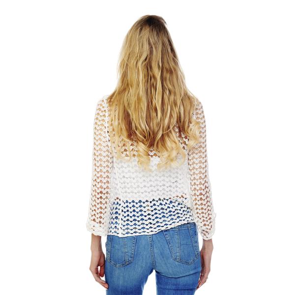 V NECK CROCHET BELL SLEEVE COVER UP TOP