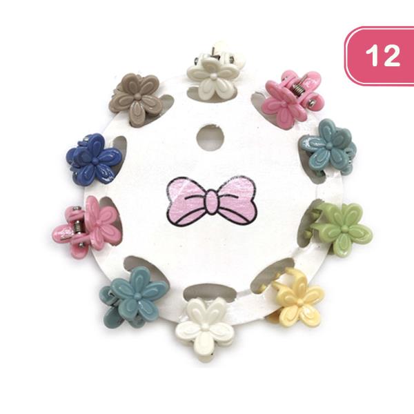SMALL FLOWER HAIR CLIPS (12 UNITS)