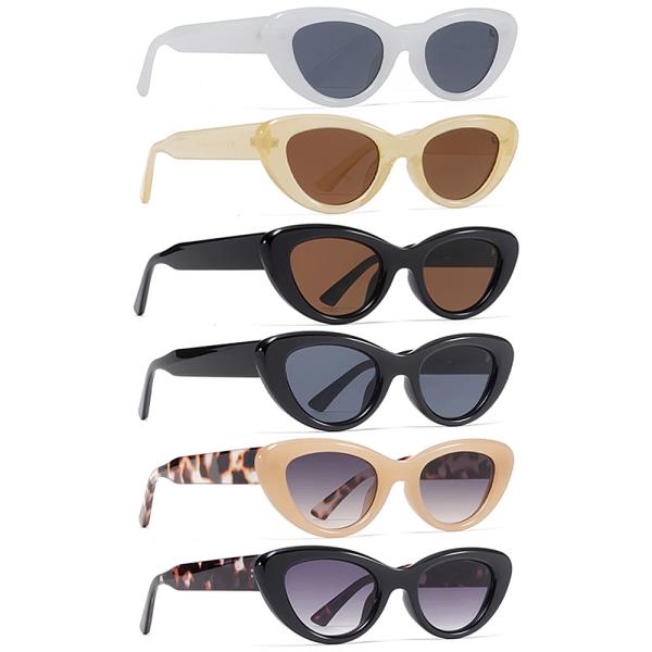 SMALL ANGLED CAT EYE SUNGLASSES 1DZ