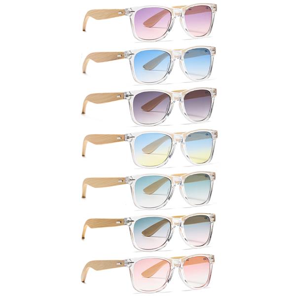 CLASSIC HORN RIMMED BAMBOO TEMPLE SUNGLASSES 1DZ