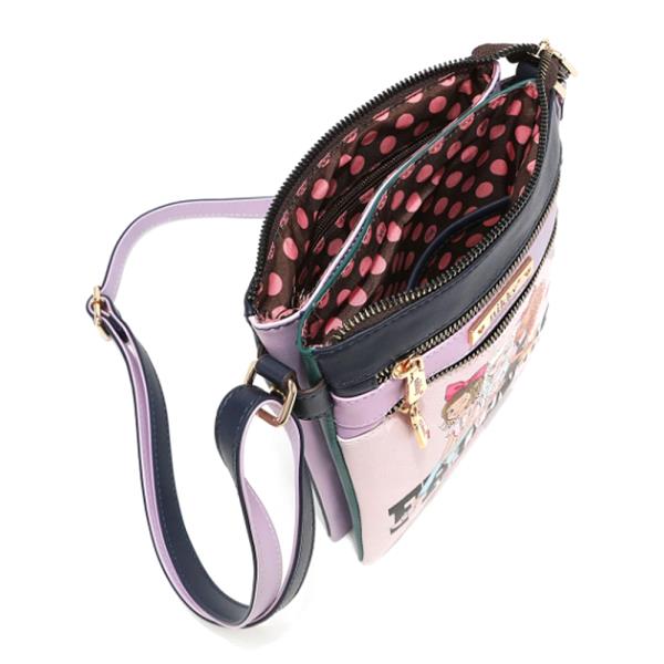 NICOLE LEE NIKKY DOUBLE ZIPPER CROSSBODY HANDBAG