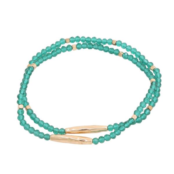 METAL BAR BEADED BRACELET SET