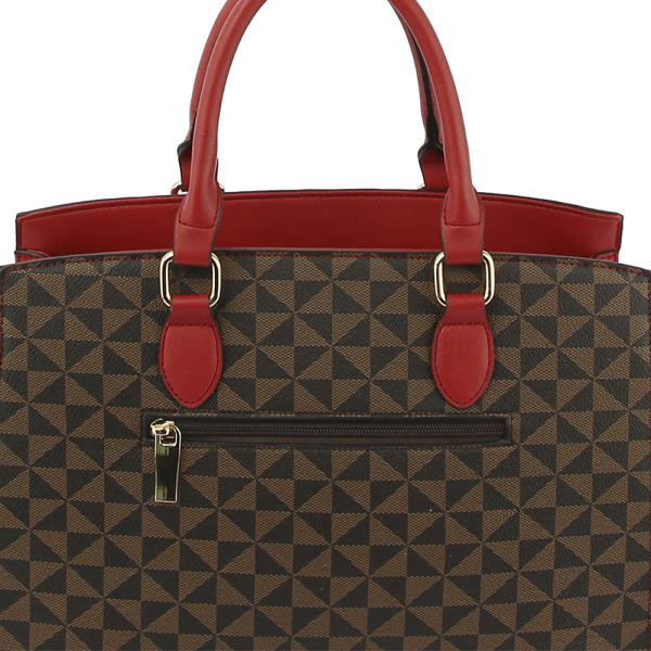 2IN1 MONOGRAM PRINT CLASSIC LOCK TOTE AND WALLET SET