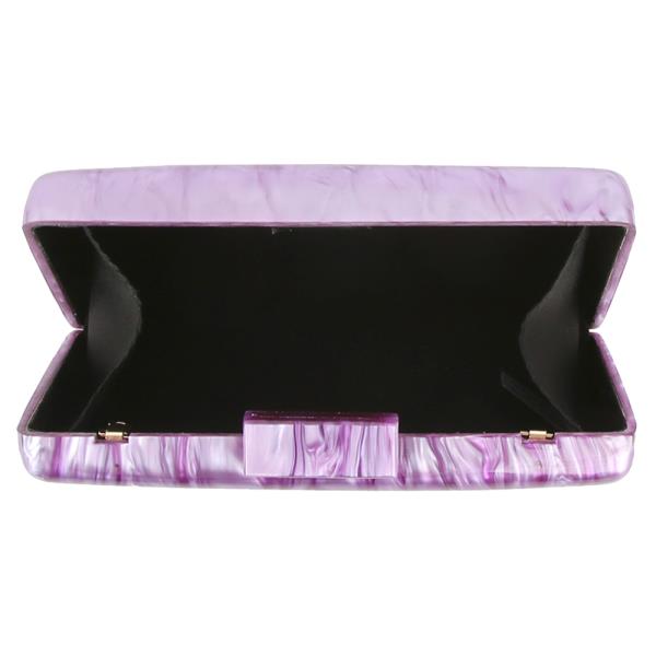 MARBLED DESIGN ACRYLIC CLUTCH BAG