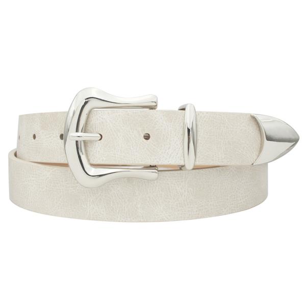 IRREGULAR U BUCKLE DISTRESSED CRACKE SHINE BELT