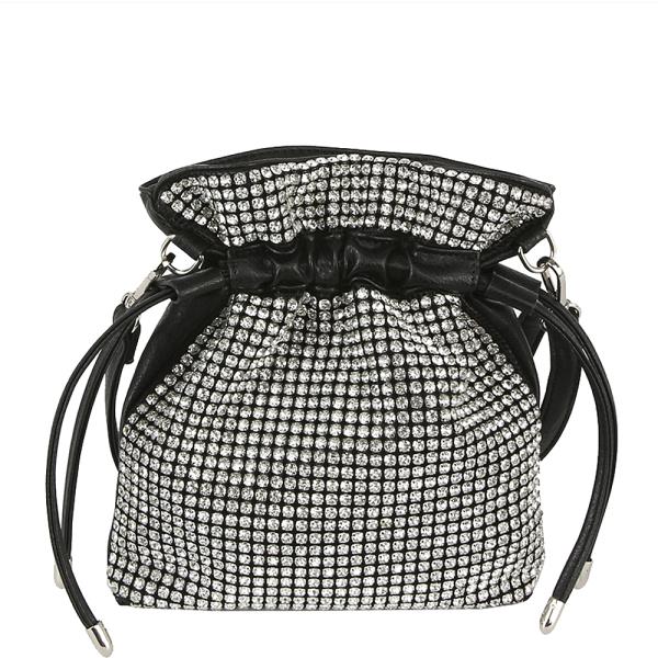 RHINESTONE BUCKET CROSSBODY BAG