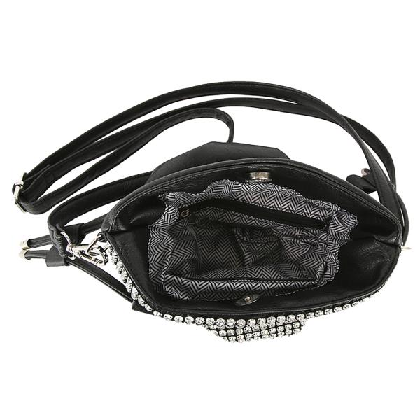 RHINESTONE BUCKET CROSSBODY BAG