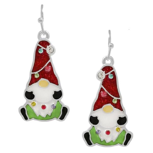 CHRISTMAS EPOXY GNOME EARRING