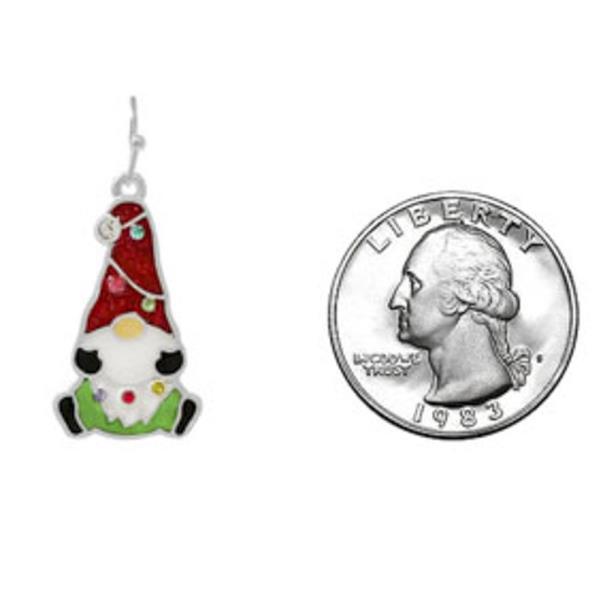 CHRISTMAS EPOXY GNOME EARRING