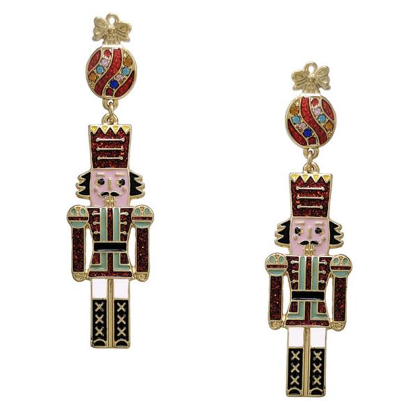 CHRISTMAS NUTCRACKER GLITTER EARRING