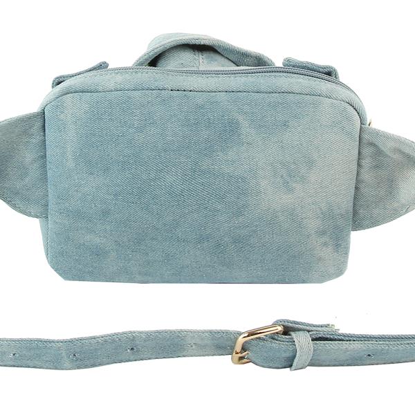 DENIM JACKET WAIST FANNY PACK BAG