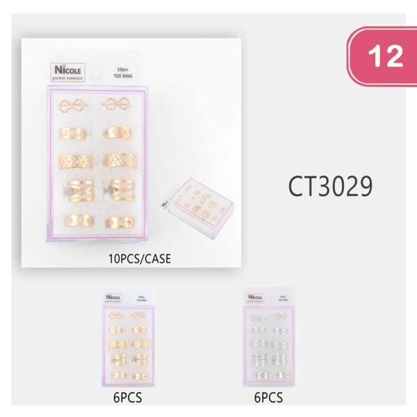 ASSORTED TOE RING SET (12 UNITS)